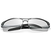 YIMI Polarized Photochromic Driving Sunglasses For Men Aluminum Half Frame Sports Sun Glasses