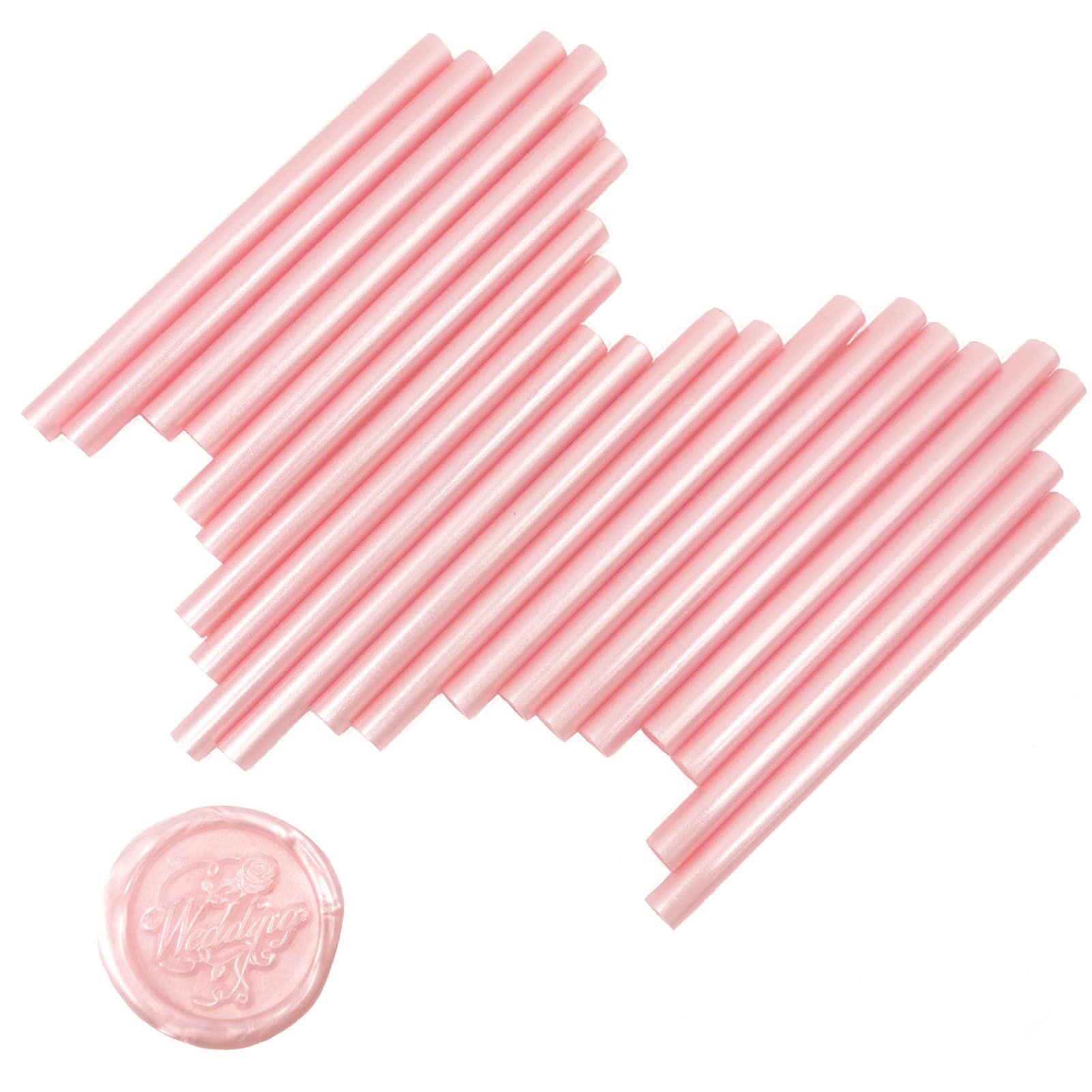 VARACL Hot Melt Glue Sealing Sticks for Letter Seal Stamp - Great for Wedding Invitations, Cards Envelopes, Snail Mails, Postcards, Greeting Cards, Gift Ideas, 7 x 100 mm, 20PCS (PINK)
