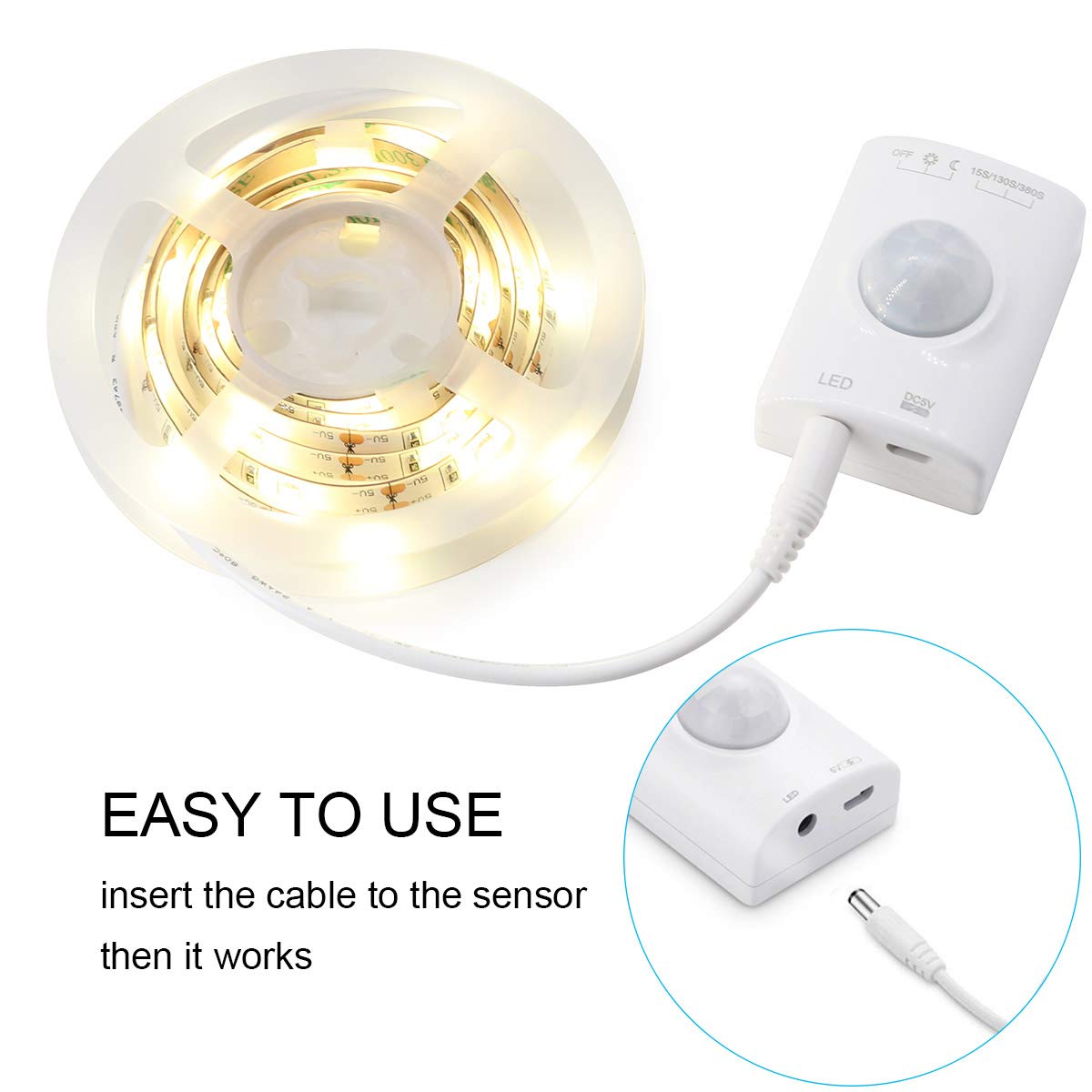 Lumière de Lit VDROL Bande LED Sensor de Mouvement Éclairage Lumière qui s\'Allume et s\'Éteint Automatiquement Idéal pour le Chevet, la Chambre à Coucher, Sous la Crèche, placard, Armoire, Plateau