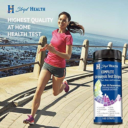 Urine Test Strips - Stript Health 10 Parameter Complete Urinalysis Testing 100ct, Urinary Tract Infection Strips (UTI) Ketones - Protein - pH - Great for Easy Testing Kidney, Liver, Ketosis & Paleo - Thumbnail 2