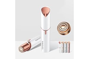 INNVO Facial Hair Remover for Women Ladies Upper Lip Hair Removal Electric Face Shaver with Rechargeable Battery Brush (White with 1 Replacment Head)