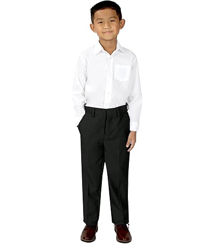 formal dress white shirt and black pants White Short Sleeve Dress Shirt | Moisture-Wicking Performance main image 0