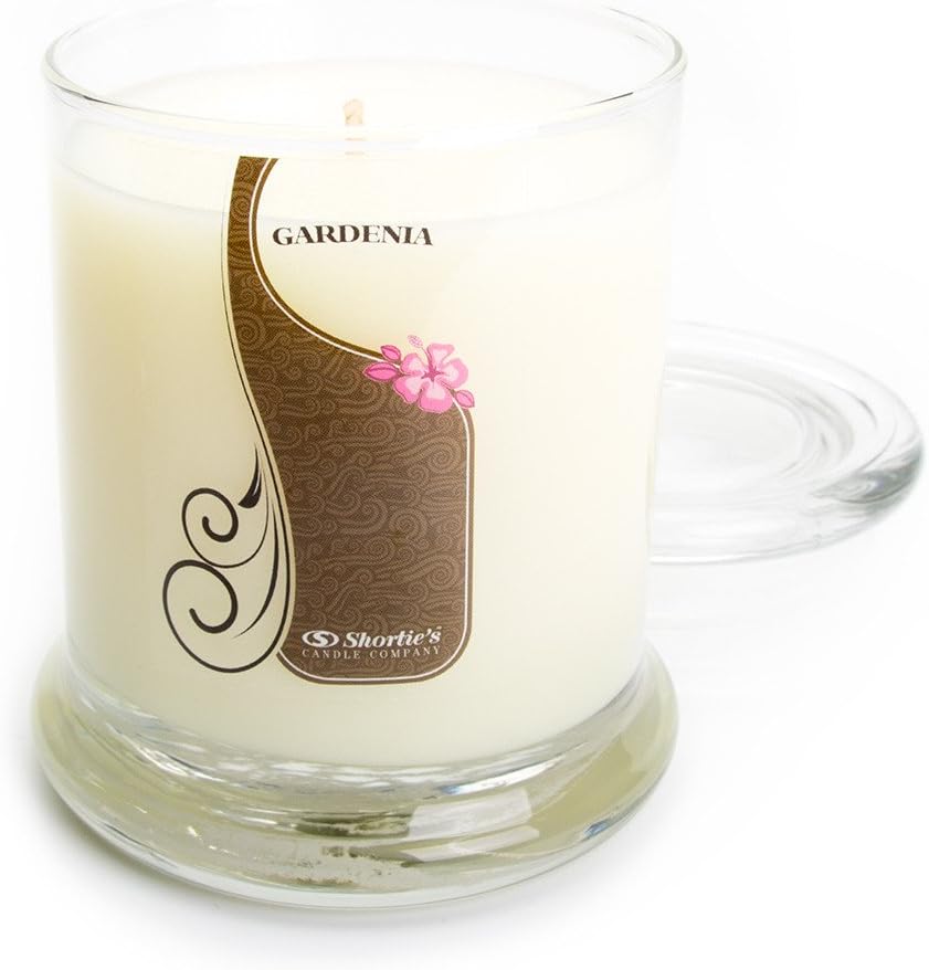 Pure Gardenia Candle - Medium White 10 Oz. Highly Scented Jar Candle - Made with Essential & Natural Oils - Flower & Floral Collection
