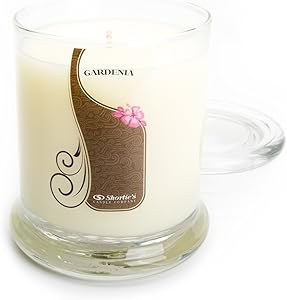 Pure Gardenia Candle - Medium White 10 Oz. Highly Scented Jar Candle - Made with Essential & Natural Oils - Flower & Floral Collection