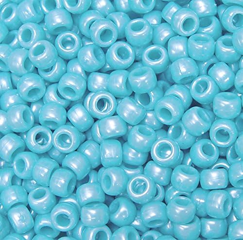 JOLLY STORE Crafts Baby Blue Pearl 9x6mm Pony Beads 500pc Made in USA