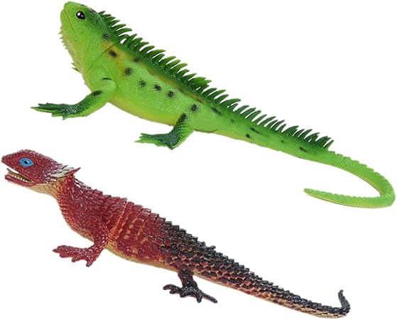 Amazon 子供 動物モデルおもちゃ リザード トカゲモデル 爬虫類動物模型 認知 教育おもちゃ 2点 プラモデル 通販