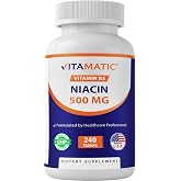 Vitamatic Niacin (Vitamin B3) 500mg,240 Tablets - Non-GMO &amp; Gluten Free