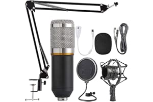 navor XLR Condenser Microphone Combo Cardioid Professional Mic Kit for Recording Podcasting Live Streaming, Home Studio with 