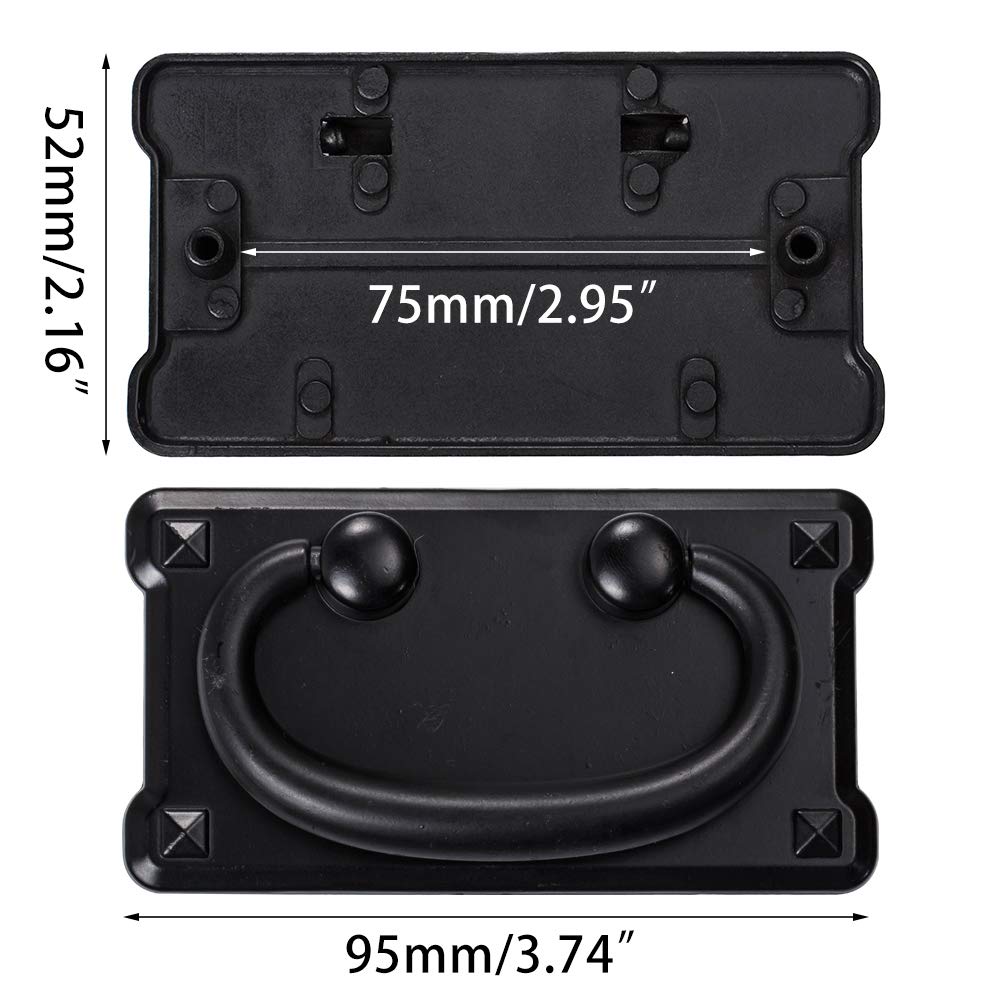 Schrank schwarze Möbelringe flache Rückseite Hardware Griffe für