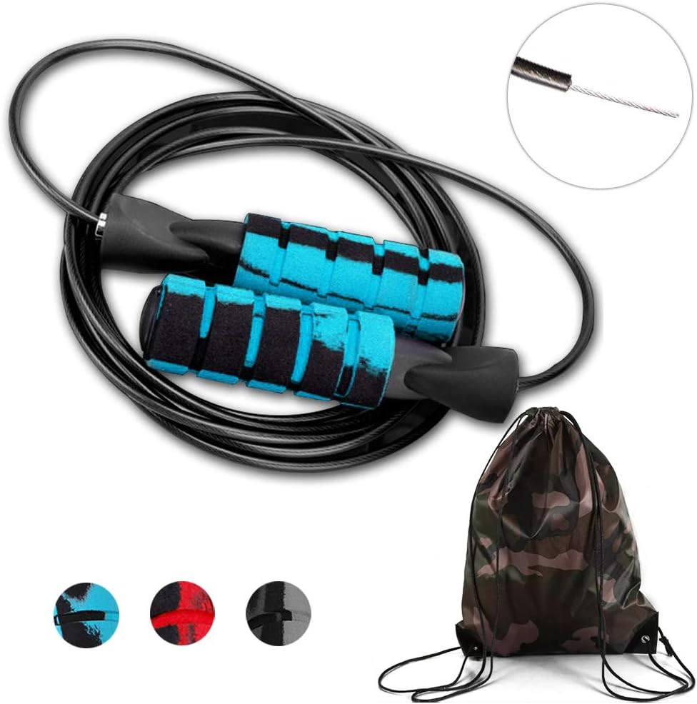 Alssoniw Speed Jump Rope Fitness Workout - with Drawstring Bag, Crossfit Training, Boxing, and MMA Workouts, Cardio Jumping Rope for Men, Women and Kids