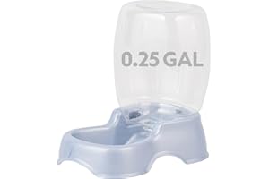 Petmate Pet Cafe Cat and Dog Water Dispenser Extra Small Water Bowl for Kittens and Puppies, USA Made, 0.25 GAL, 7.3"H, Pearl Ash Blue