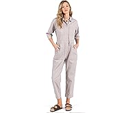 Lana Roux Women's Blue Denim Aviator Jumpsuit
