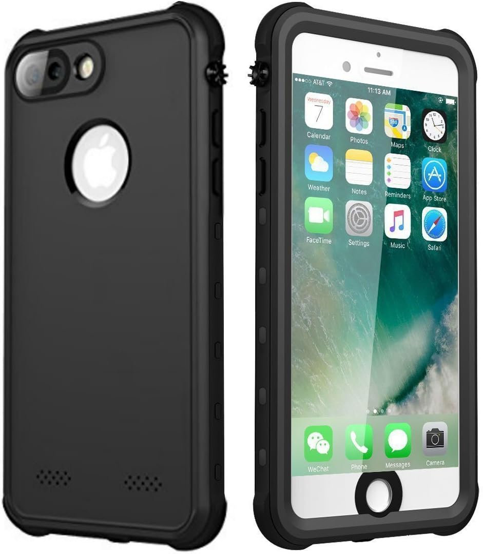 Waterproof Case for iPhone 7 Plus/iPhone 8 Plus, iThrough Underwater Case for 7 Plus/5.5", Dustproof, Snow Proof, Shockproof, Heavy Duty Protective Carrying Case Cover for 7 Plus/8 Plus