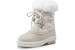 DREAM PAIRS Cozy Kids Snow Boots, Warm & Water-Resistant Winter Boots with Faux Fur for All-Day Play, Non-Slip Mid Calf Boots