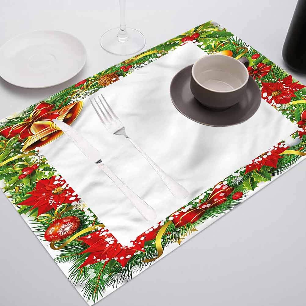 Dining Table Mats Kitchen Tablemat Decor, Christmas Styled Frame Holiday, for Tables Parties and