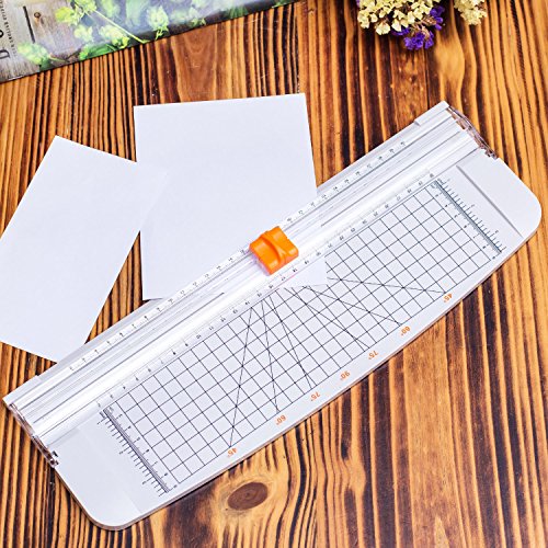 Firbon A4 Paper Cutter Portable Guillotine Paper Trimmer Scrapbooking Tool with Automatic Security Safeguard for Craft Paper, Coupon, Label and Cardstock (White) - Thumbnail 6