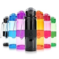 Grsta Sport Water Bottle, 400ml/500ml/700ml/1000ml,Bpa Free Eco-Friendly Tritan Plastic, Reusable Drinks Water Bottles with Filter, for Kids, Running, Gym,Camping, Outdoors