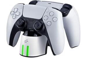 MEGACOM PS5 Controller Charging Station, Charger Sation for Playstation5 with Dual Stand Charger Dock, Led Indicator, Overcharging Protection, USB Powered (Controller Sold Separately)