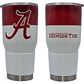 Logo Brands NCAA Colorblock Double Wall Stainless Steel 30oz Travel Tumbler (Alabama Crimson Tide)