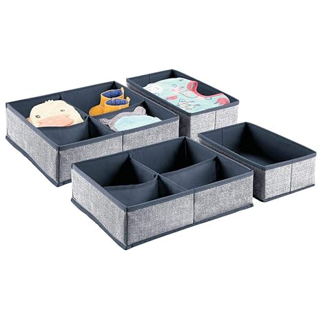 Mdesign Set Of 2 Fabric Storage Boxes Ideal Drawer Insert For