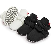 Sawimlgy Newborn Infant Baby Girl Boy Cotton Booties Stay On Sock Slippers Soft Bedroom Shoes Non-Skid Ankle Boots With Grippers Toddler Crib Warm Shoe First Walker Birthday Shower