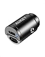 USB C Car Charger,AUKEY Car Charger Compatible with iPhone 12 Mini/12 Pro/12 Pro Max, 30W PD Car Charger Adapter,4.8A All Metal Mini Cigarette Lighter USB Charger Quick Charge for iPhone,iPad,Samsung