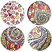 BMC 4pc Womens Circular Shaped Doodle Design Compact Pocket Mirror Set