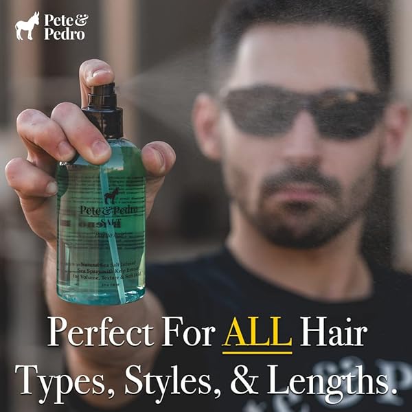 PETE & PEDRO SALT – NATURAL SEA SALT SPRAY FOR HAIR MEN & WOMEN, ADDS INSTANT VOLUME, TEXTURE, THICKNESS, & LIGHT HOLD | TEXTURIZING & THICKENING | AS SEEN ON SHARK TANK, 8.5 OZ.