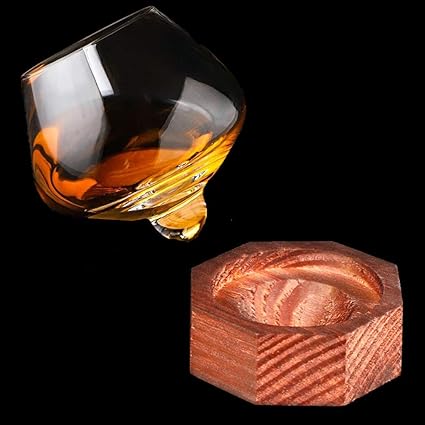 Amazon クリスタルワイングラスビアグラスウイスキーグラスブランデーグラス木製ホルダー付き 430ml 父の日ギフト Amazmin ワイングラス 通販