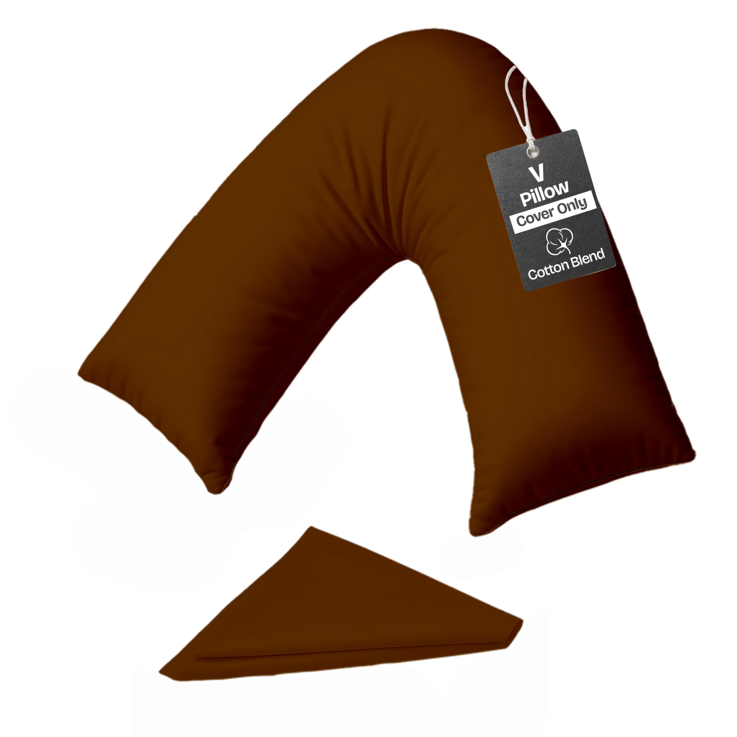 Rohi Chocolate V Shaped Pillowcase – Soft & Breathable V Pillow Cover – Hypoallergenic Triangle Pillow Case – Envelope Closure – Back Support Orthopaedic Nursing V Pillowcase Covers Only (Chocolate)
