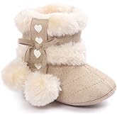 ESTAMICO Baby Girl Plush Winter Snow Bowknot Boots