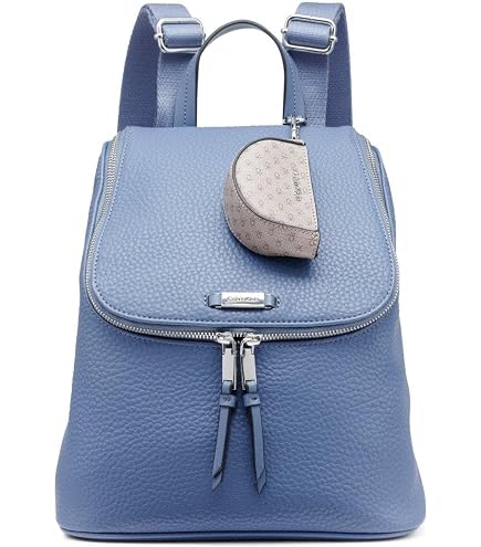 Calvin Klein Estelle Backpack, Caramel, One Size | Women's, 1 Slip Pocket, 2 Zip Pockets, 2 Exterior Pockets, Outer Zipper, Adjustable Straps, Everyday
