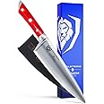 Dalstrong Chef Knife - 8 inch Blade - Gladiator Series - Forged High Carbon German Steel - Razor Sharp Kitchen Knife - Professional Full Tang Knives - Crimson Red Handle ABS - Sheath - NSF Certified