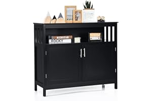 LOKO Buffet Cabinet with Storage, Bar Cabinet with Five-Position Adjustable Shelf, Wine Cabinet Sideboard Console Table, 40 x 16 x 34 inches