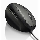 SANWA Left Hand Ergonomic Mouse, Wired Lefty Mouse for Small &amp; Medium Hands | 1000/1600/2400/3200 DPI, Reduce Wrist Strain, Leftie USB Ergo Mice, Plug &amp; Play, Compatible Win, Mac, Office, Home, Black