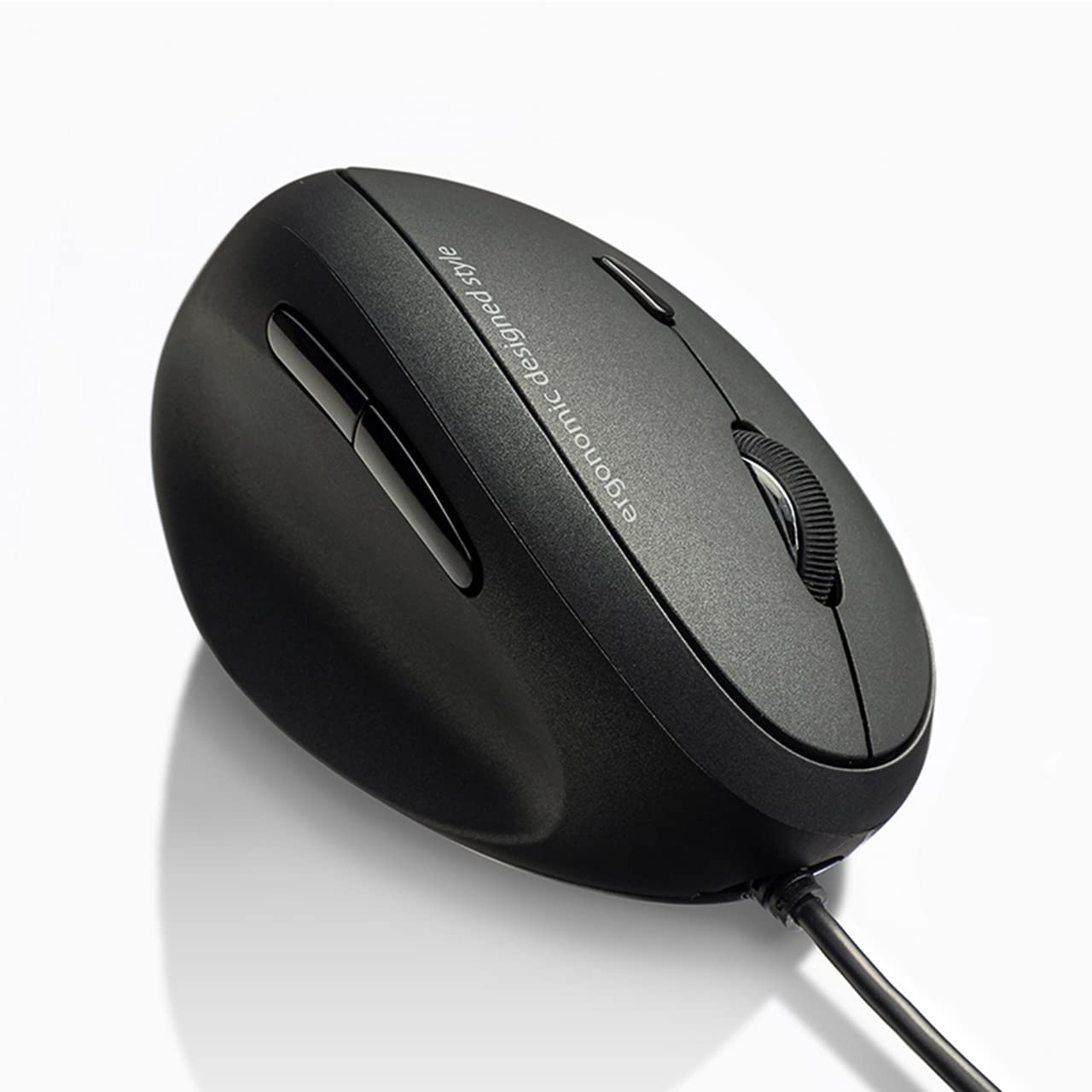Photo 1 of SANWA Wired Left Handed Ergonomic Mouse, Optical Vertical Mice for Small Hands, Reduce Wrist Strain,1000/1600/2400/3200 DPI, 6 Buttons, Compatible with Laptop, Desktop, Windows, Mac, Black