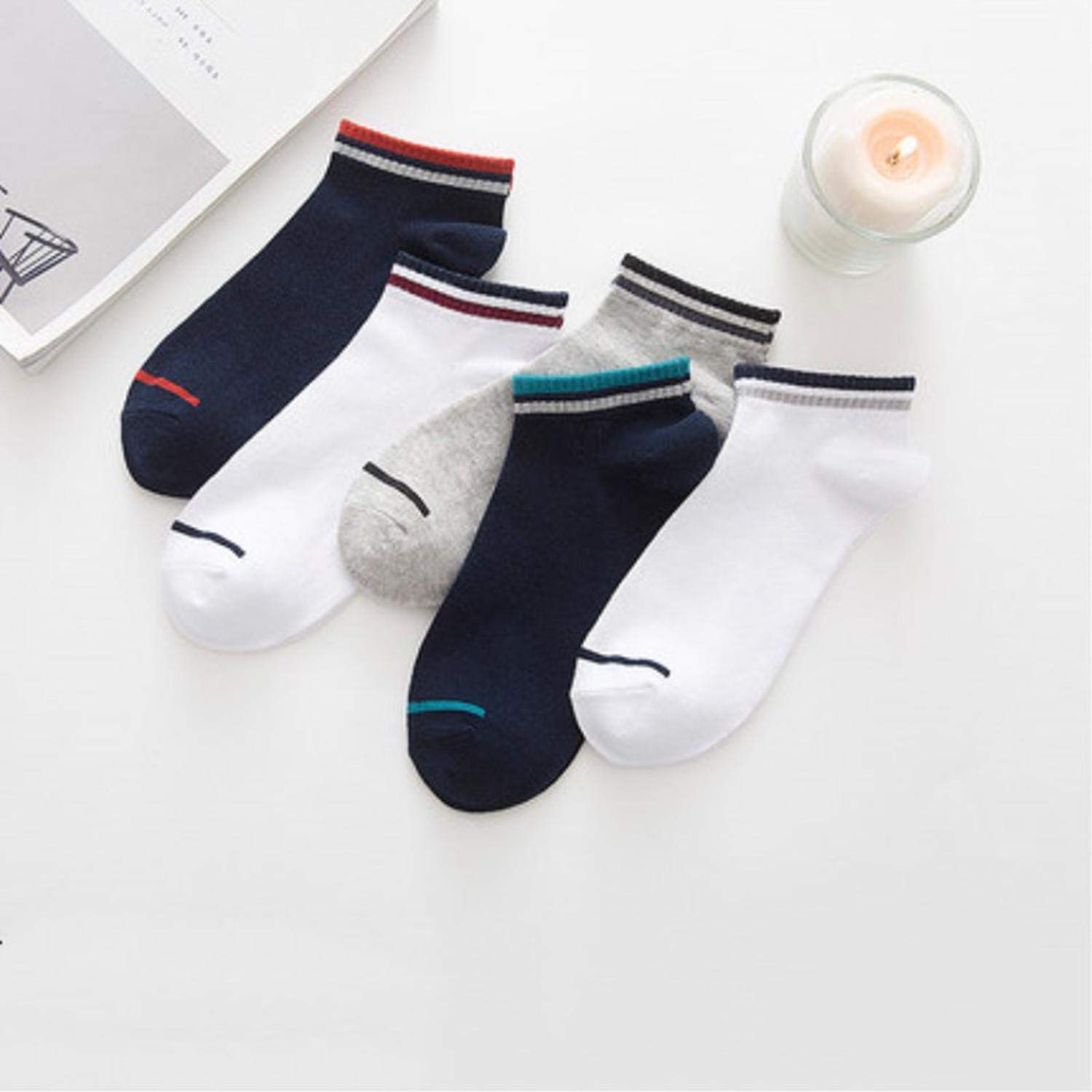 AMIUBO 5 Paare Männer Jungen Casual Rutschfeste Breathable Bequeme Unsichtbare Bootssocken Socken