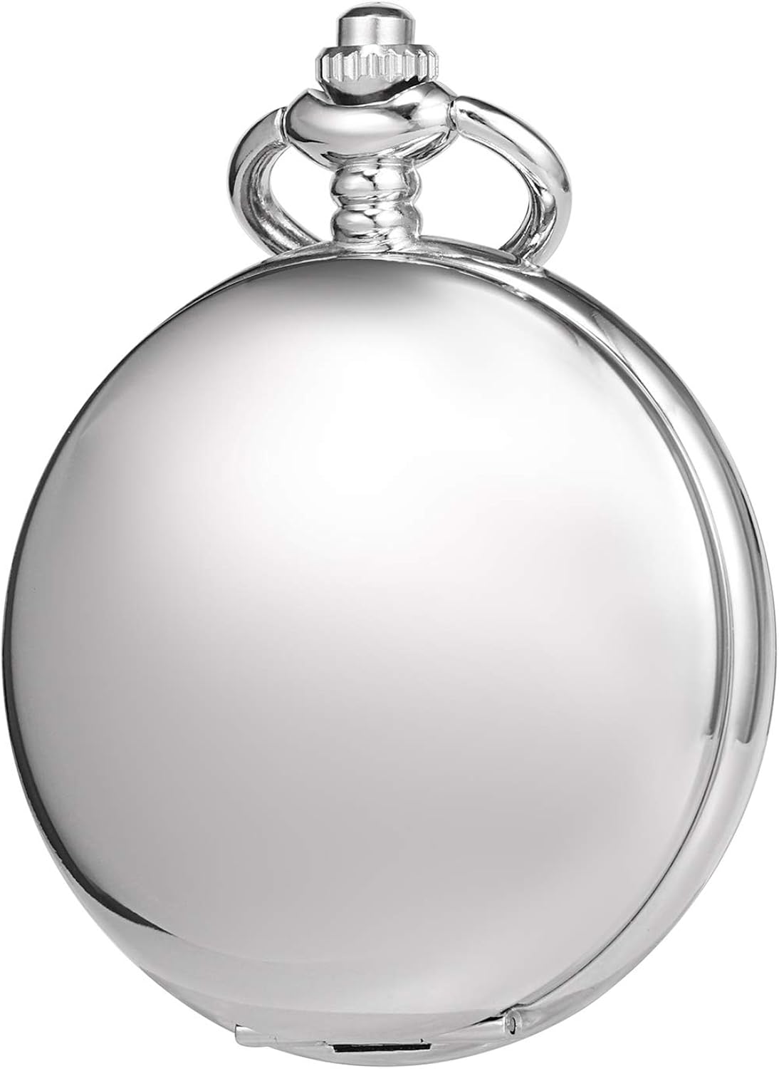 TREEWETO Pocket Watch Classic Smooth Double Case Mechanical Pocket Watches Steampunk Roman Numerals Fob Watch for Men Women with Chain + Gift Box - Image 3