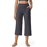 G4Free Capri Pants for Women Wide Leg Yoga Dress Cropped Pants Capri Leggings with Pockets for Casual Summer