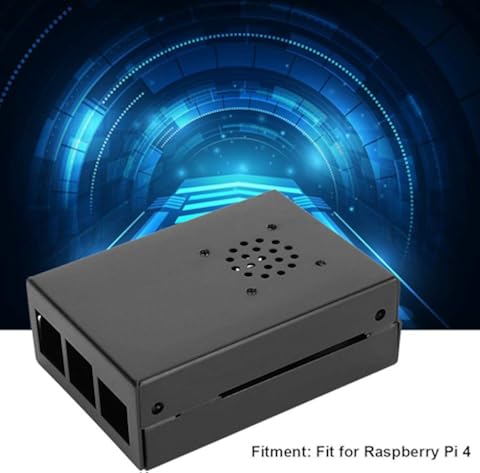 Carcasa de Enfriamiento de Aleación de Aluminio Carcasa Sensor de Temperatura Radiador Controlado Escape de Calor Con Ventilador Accesorios Aptos Para El Modelo Raspberry Pi 4 V1