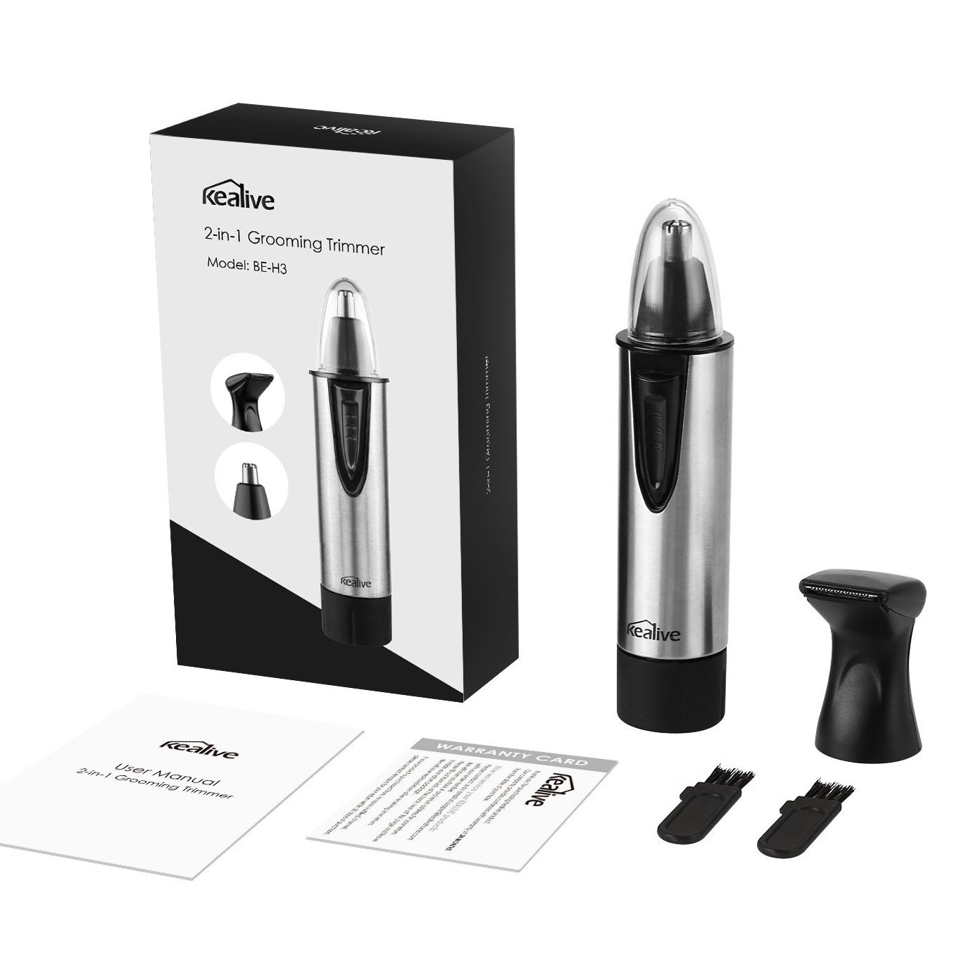 Nose & Ear Hair Trimmer, Nose Hair Trimmer with Professional Dual-edge Blades, Nose Trimmer with Vacuum Cleaning System