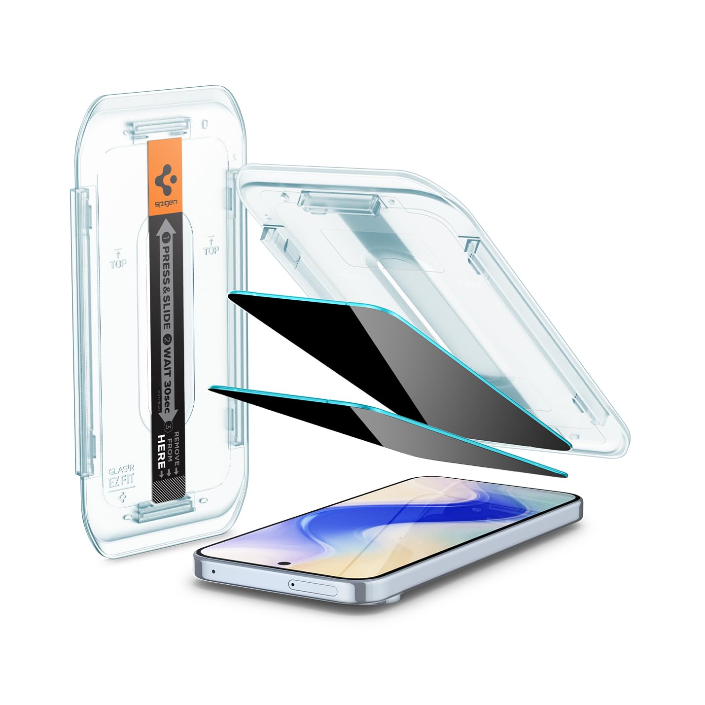 Spigen AluminaCore Tempered Glass Screen Protector [GlasTR EZ FIT - Privacy] designed for Pixel 10 Pro | Pixel 10 | Pixel 9 Pro | Pixel 9 [2 Pack] Aluminum-Enhanced Durability and Impact Resistance