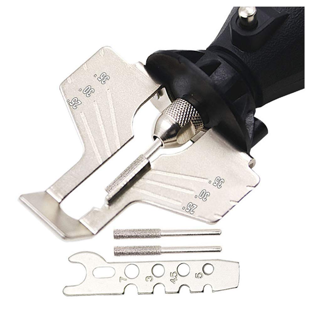 Chiloskit Saw Sharpening Kit Rotary Power Drill Hand Sharpener Set Lawn Mower & Garden Tool Attachment Compatible with Most Rotary Tool Bit
