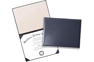YIIOSS Diploma Cover 8.5''x 11'' Diploma Holder Padded Graduation Certificate Holders Certificate Covers Smooth Leather,Navy Blue