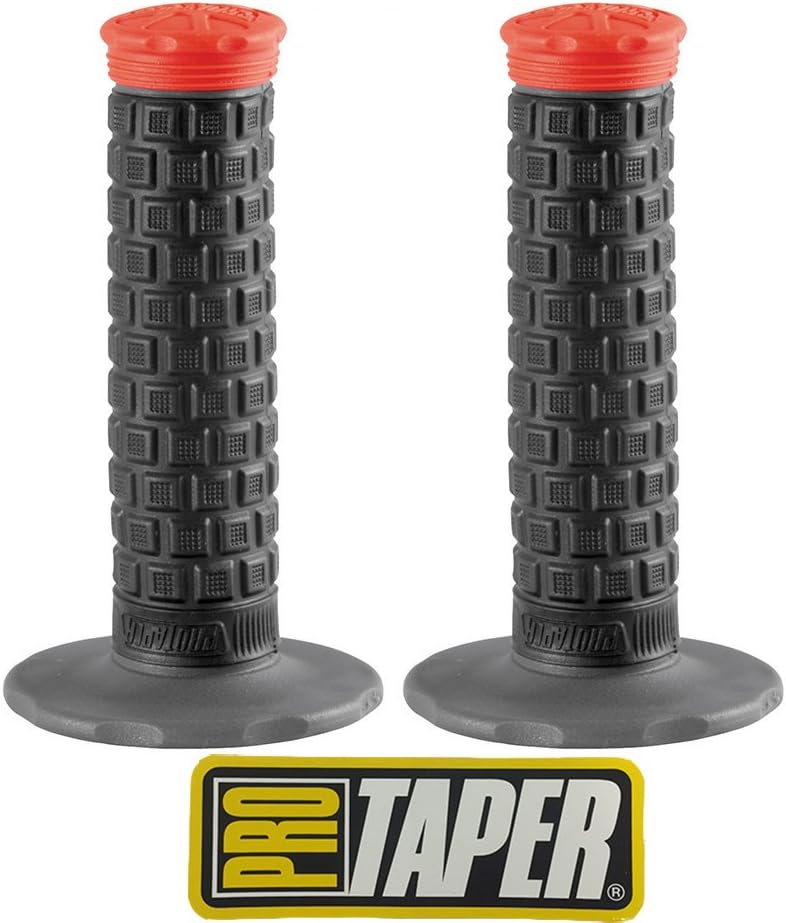 Pro Taper Pillow Top Lite MX Handlebar Grips (Black/Red) With Pro Taper Sticker: Automotive