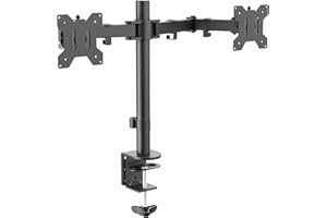 VIVO Dual Monitor Desk Mount, Heavy Duty Fully Adjustable Steel Stand, Holds 2 Computer Screens up to 24 inches and Max 22lbs