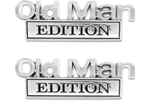 2pcs Old Man Edition Car Emblem Adhesive 3D Metal Sticker Badge Car Emblem Decal for Side Rear Fender Tailgate Bumper Car Tag