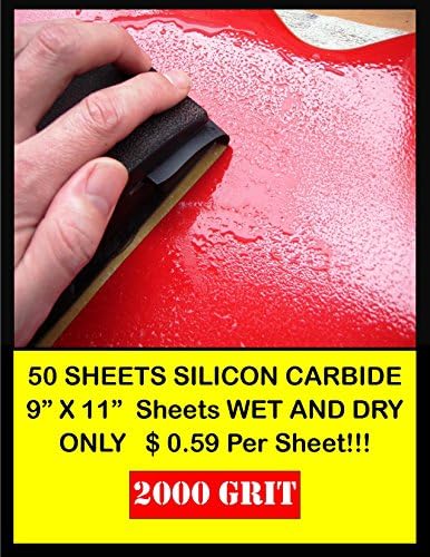 50 Sheet Wet & Dry Silicone Carbide 2000 Grit Sand Paper Pack (9 x 11 INCHES)