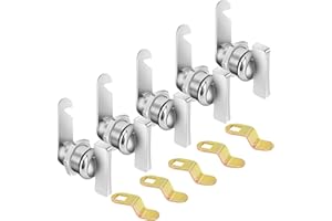 Sartatue Cam Lock 7/8” 5PCS Thumb Locks Operated Offset, RV Locks for Compartment &Storage Door, Keyless Non-Locking Locks Fits on Camper, Vehicles, Files Drawers (7/8 Inch 5Pcs)
