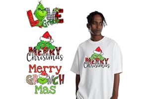 TEZOCR 3 Sheets Christmas Iron on Stickers Heat Transfer Patches Winter Xmas Decoration Iron on Vinyl Designs Christmas Iron on Decals for T Shirts Clothing Bags DIY Christmas Iron on Patches Appliques